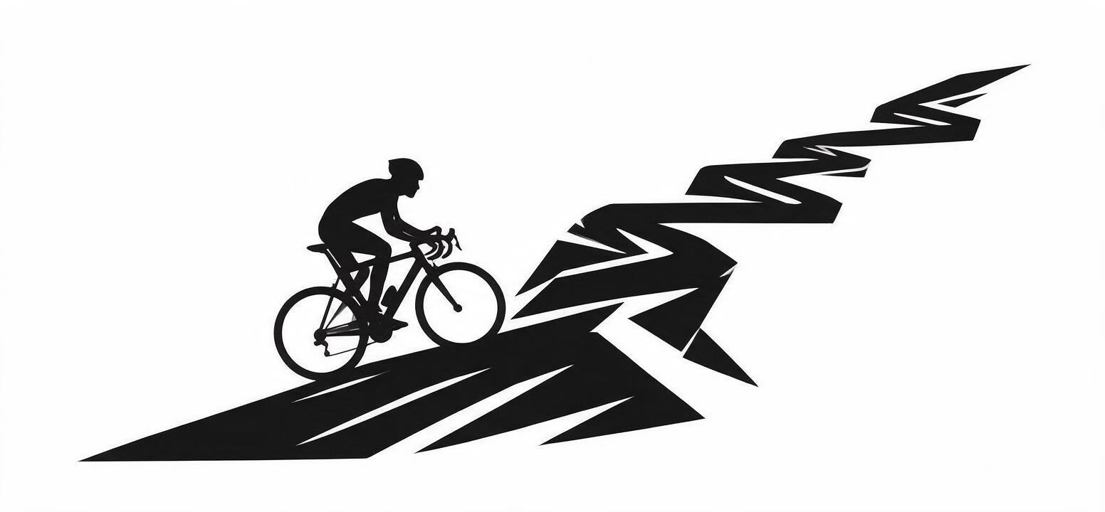 Illustration cycliste sur route