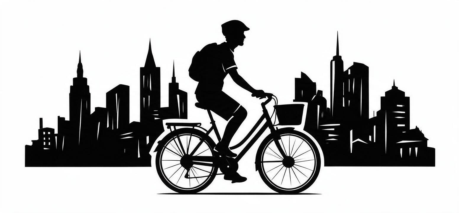 Illustration cycliste en ville
