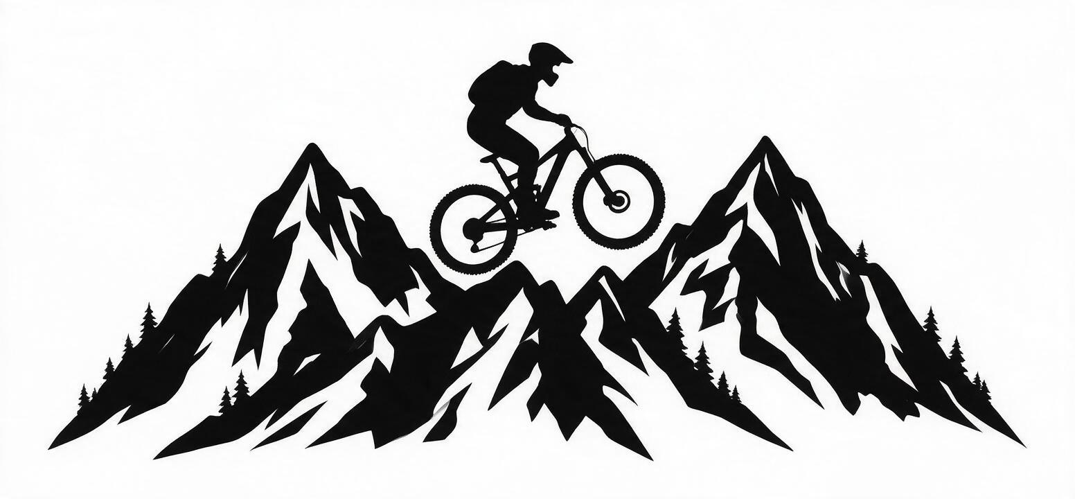 Illustration VTT en montagne